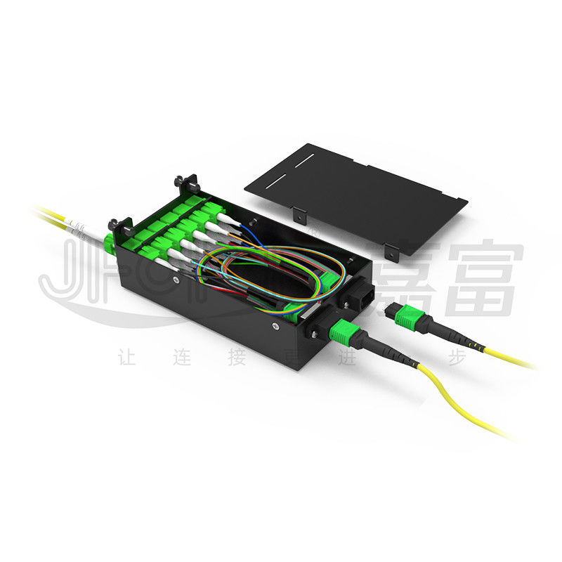 MPO-LC 0.9mm 12Cores Breakout केबल अनुकूलित लंबाई SM G657a1 फाइबर मल्टी फाइबर मॉड्यूल बॉक्स एडाप्टर पैच कॉर्ड